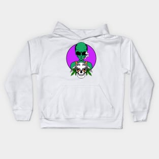 Alien Smokin' Weeds Kids Hoodie